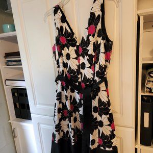 Cotton sundress, size 14, black, white and pink